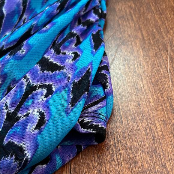 Vintage 90s Mesh INC Women's Vibrant Blue and Purple Blouse, Size Medium - Picture 5 of 14